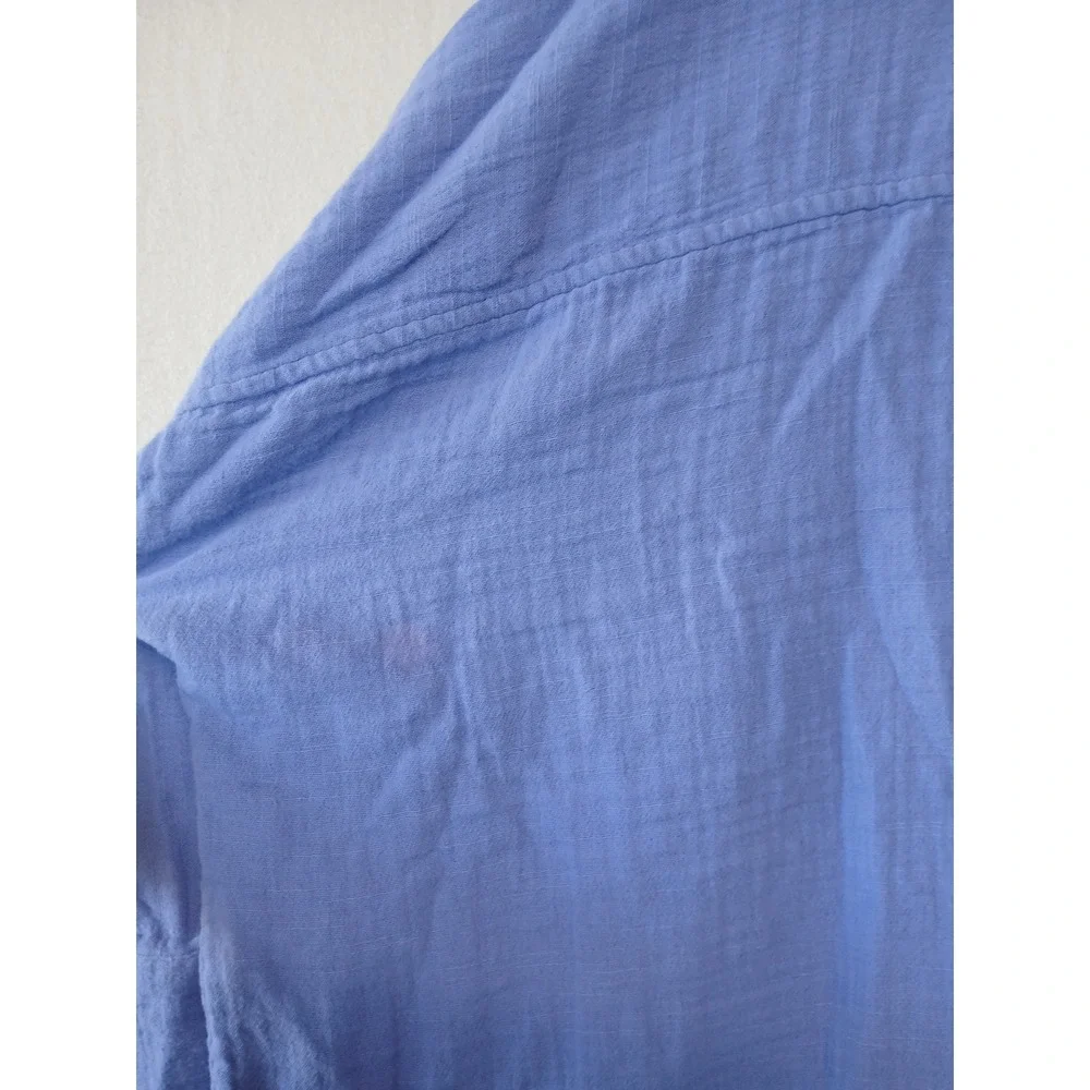 J Jill cotton guaze Tunic lagenlook pastel‎ garden button up flowy oversized
